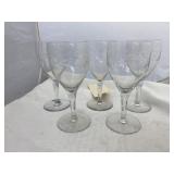 5 Pcs Etched Stemware