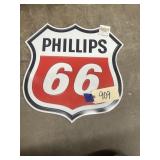 Single Sided Wooden Phillips 66 Sign 17"x19"