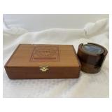 Coaster Set & Wooden Cigar Box