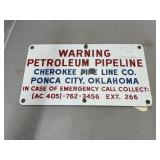 Single Sided Metal "Warning" 15"x8"