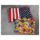 American Flat Throw & Crocheted Throw