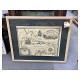 Framed "The West Indies" Map