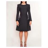 Sz 14 Black Side Embroidered Dress