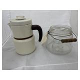 Vintage Coffee Percolater & Various Glass K