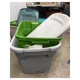 3 Plastic Tubs w/Lids