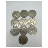 10 - Eisenhower $1 Coins 1971 thru 1978