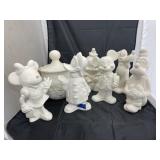 8 - Unpainted Disney Ceramic Figures