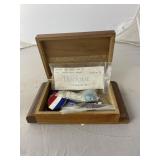 Wooden Box w/Military Medals