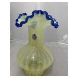 Fenton Vaseline Glass Vase