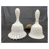 2 - Fenton Bells Milk Glass