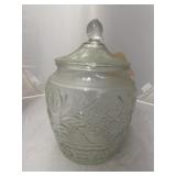 Glass Ice Canister w/Lid 10"H