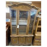 Lighted 2-Pc China Cabinet w/Glass Shelves