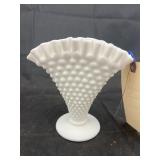 Fenton Hobnail Milk Glass Vase