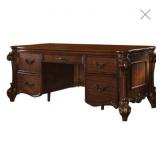 Acme Vendome Five Drawer Double Pedestal Desh in C