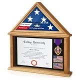 Solid Wood Flag Certificate Display Case with HD T