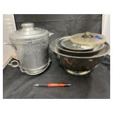 Group of Aluminum &  Silver Plate Ice Bucket