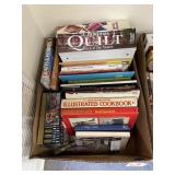 Box of Cookbooks & Quilting Books