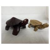 2 Carved Turtles