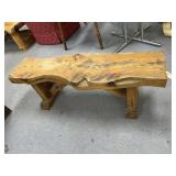 Wood Carved Bench 48"L x 14"W