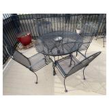 Patio Expanded Metal Table & 4 Chairs