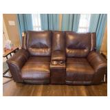 Leather 2-Seat Reclining Sofa