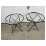 2-Metal Patio End Tables 18"Dia