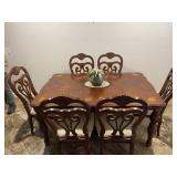 Dining Table w/6 Padded Chairs 63"L x 42"W