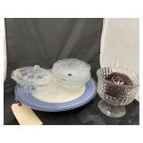 7 Pcs - Glass Bowls - Platter - Candy Dish