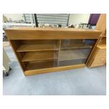 Wood Cabinet w/Sliding Glass Doors