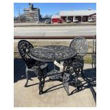 3pc Cast Aluminum Table & 2 Chairs