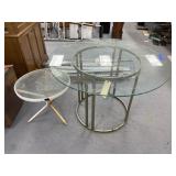 2 - Glass Tables w/Round Top 42"Dia & 20"Dia