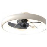 Cikass White Ceiling Fan With Dimmable Lights, 5 R