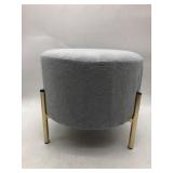 Whole House Wares Round Light Gray Ottoman With 3