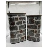 Hallops 2 Piece Rustic Storage Ottomans 12.2"D x