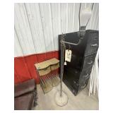 Floor Lamp - no shade w/Wicker & Iron Bin