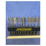 Speed Bore Spade Bit Set & Holder