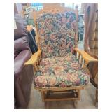 Wood Glider Chair w/Cushion