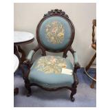 Decorative Chair w/Needlepoint Seat & Back