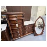 Dresser w/Stone Top & Mirror