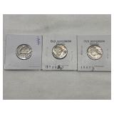 3 - Jefferson Nickels 1946 1959 1961