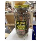 Mt Olive Pickle Jar Full of Pennies