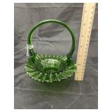 Fenton Green Glass Bridal Basket