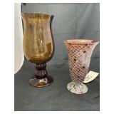 Amber Vase w/Vase