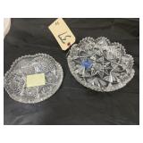 2 Pcs Lead Crystal Dishes