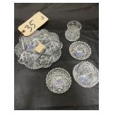 5 Pcs Lead Crystal Dishes