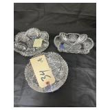 3 Pcs - Lead Crystal Dishes