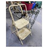 Folding Step Ladder & Folding Metal Plant Stand