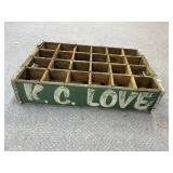 KC Love Muskogee Wood Bottle Crate