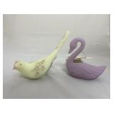 Fenton Hand Painted Bird & Swan