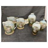 6 Pcs - Hand Painted Decorative Pitchers & Vases